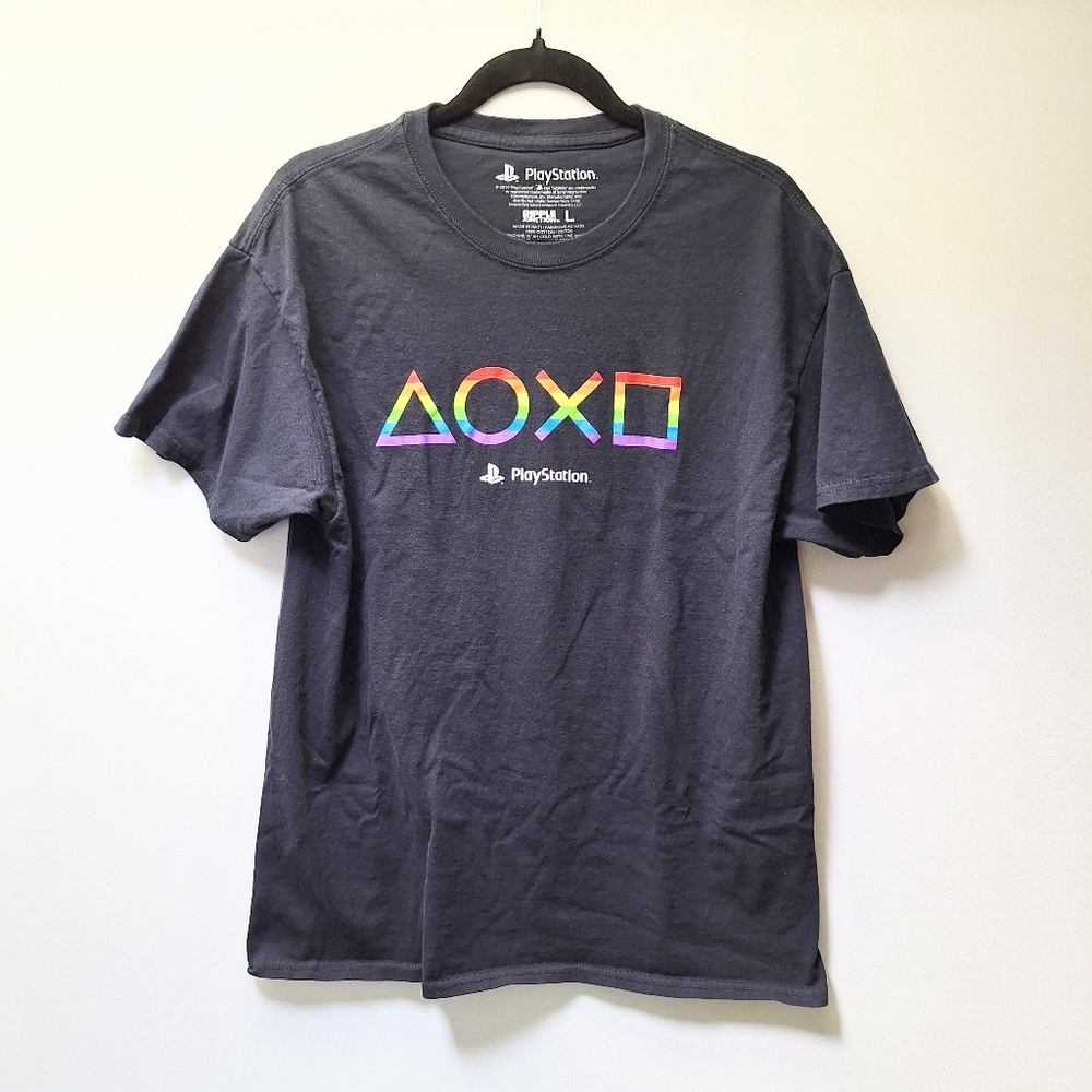 Playstation Ripple Junction Men's Large Graphic Tee Short Sleeve Shirt Black